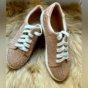 De blossom Rose Gold Rhinestone Women's Sneakers Sz 5.5